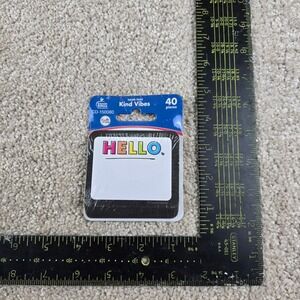 Carson Dellosa Name Tags Black Kind Vibes Hello Labels 40 Count CD-150080